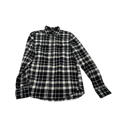 Camisa The North Face Chico S Cuadro Negro Franela