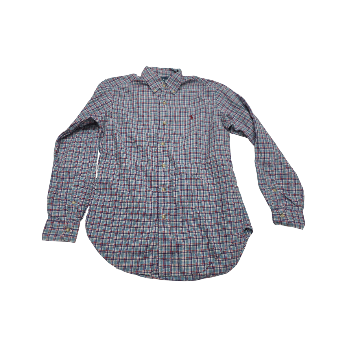 Camisa Ralph Lauren Chico S Classic Fit Cuadro Azul Y Morado