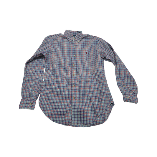 Camisa Ralph Lauren Chico S Classic Fit Cuadro Azul Y Morado