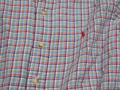 Camisa Ralph Lauren Chico S Classic Fit Cuadro Azul Y Morado