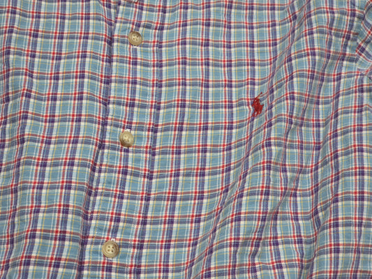 Camisa Ralph Lauren Chico S Classic Fit Cuadro Azul Y Morado