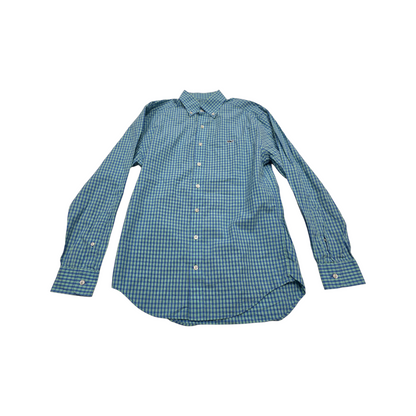 Camisa Vineyard Vines Chico S Whale Shirt Cuadro Azul Verde