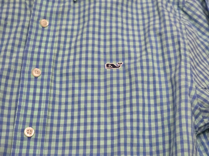 Camisa Vineyard Vines Chico S Whale Shirt Cuadro Azul Verde
