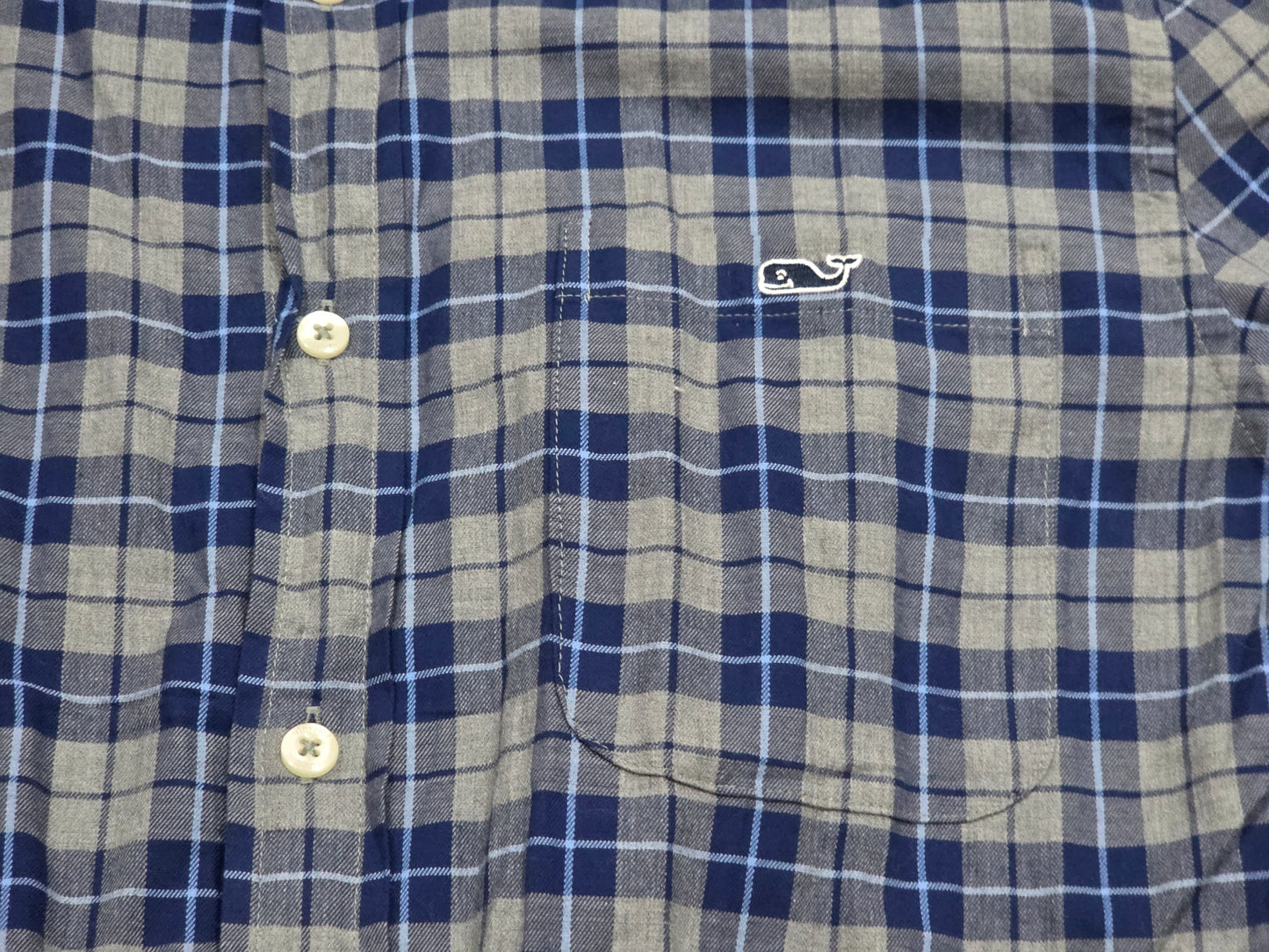 Camisa Vineyard Vines Chico S Classic Fit Cuadro Azul Y Gris