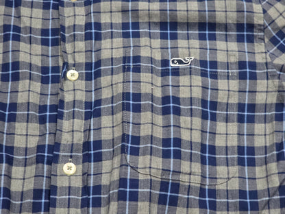 Camisa Vineyard Vines Chico S Classic Fit Cuadro Azul Y Gris