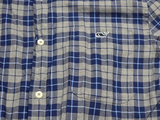 Camisa Vineyard Vines Chico S Classic Fit Cuadro Azul Y Gris