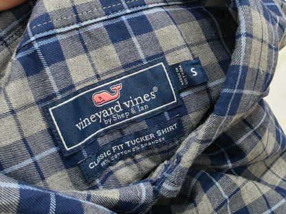 Camisa Vineyard Vines Chico S Classic Fit Cuadro Azul Y Gris