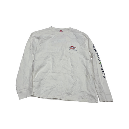 Playera Manga Larga Vineyard Vines Mediana M Blanca Navidad