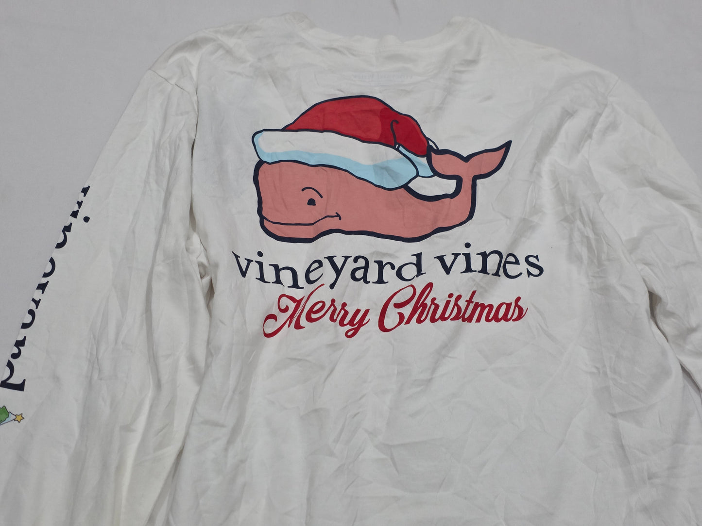 Playera Manga Larga Vineyard Vines Mediana M Blanca Navidad