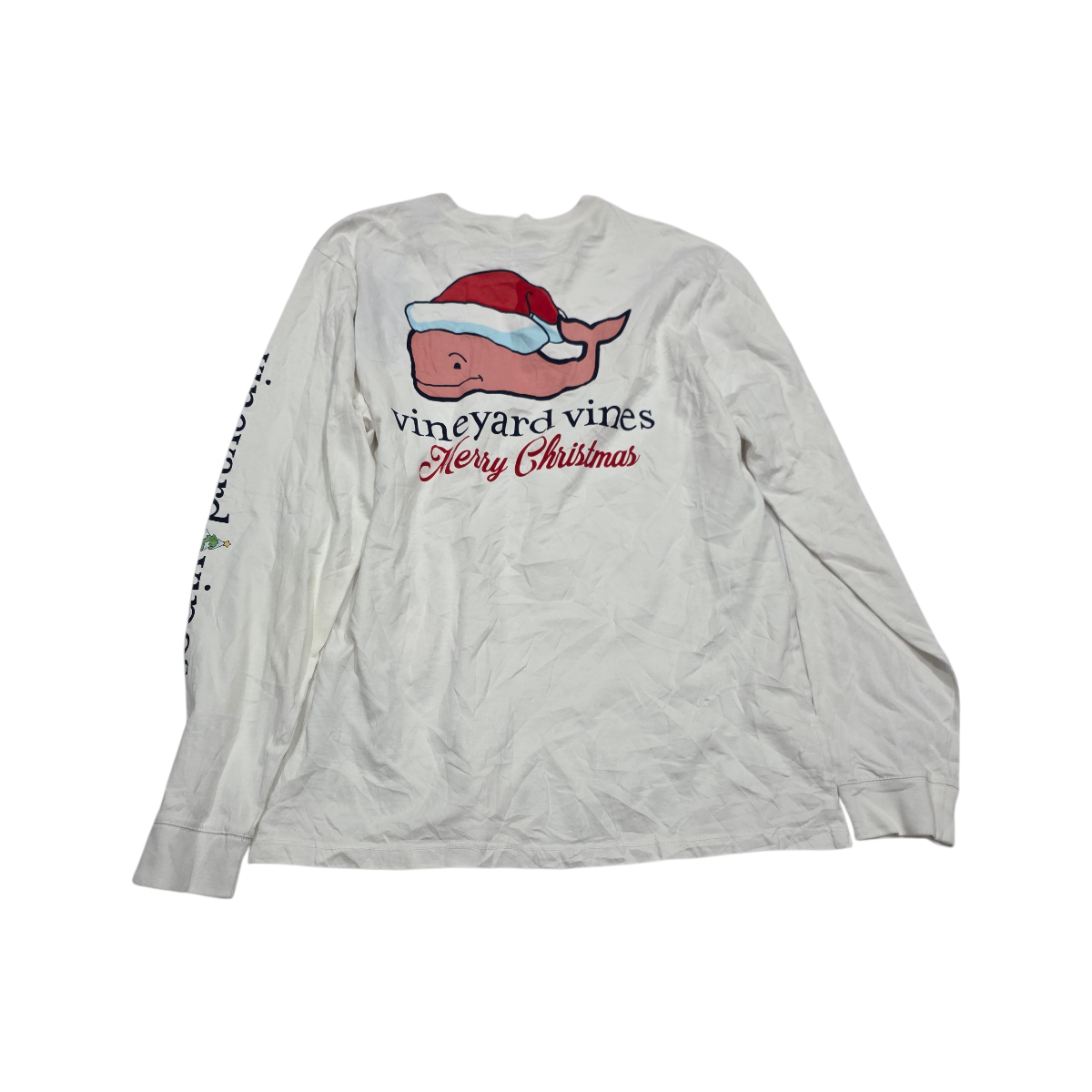 Playera Manga Larga Vineyard Vines Mediana M Blanca Navidad