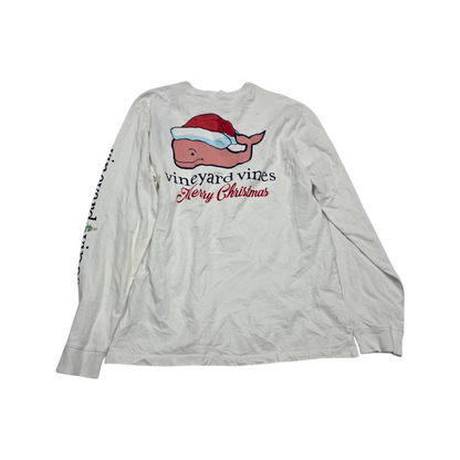 Playera Manga Larga Vineyard Vines Mediana M Blanca Navidad