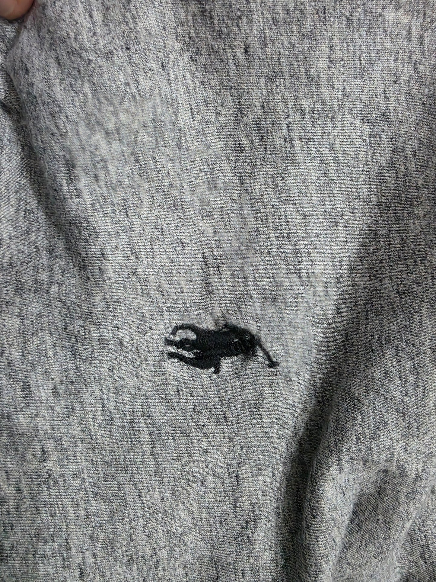 Playera Manga Larga Ralph Lauren Mediana Custom Fit Gris