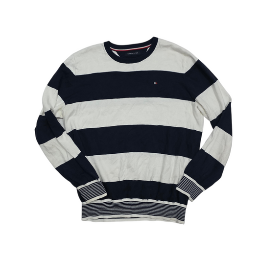 Sueter Tommy Hilfiger Mediana M Azul Y Blanco Lineas