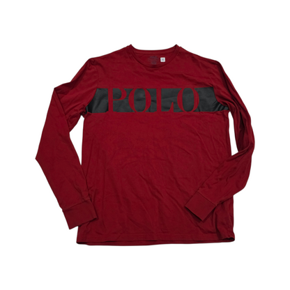 Playera Ralph Lauren Mediana M Rojo Manga Larga Letras