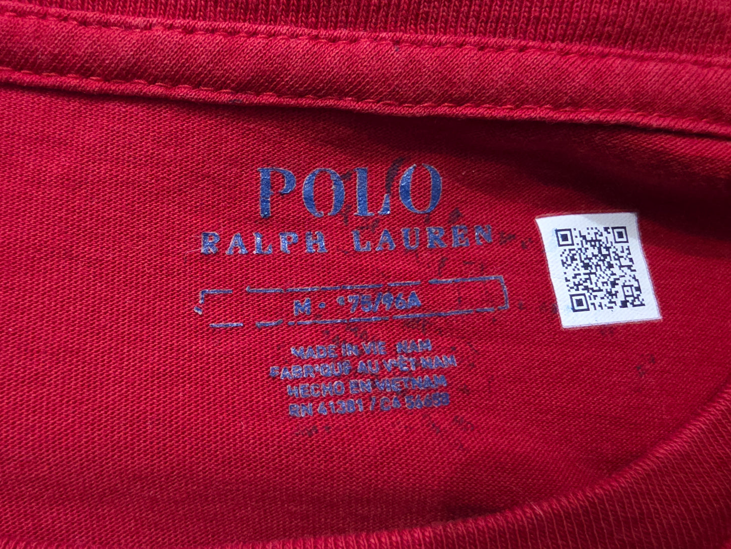 Playera Ralph Lauren Mediana M Rojo Manga Larga Letras