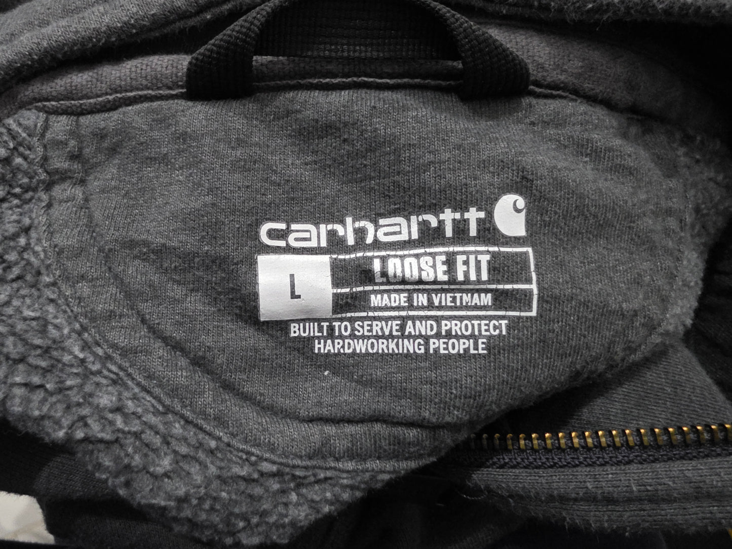 Sudadera Carhartt Grande L Loose Fit Gris Cierre Corto