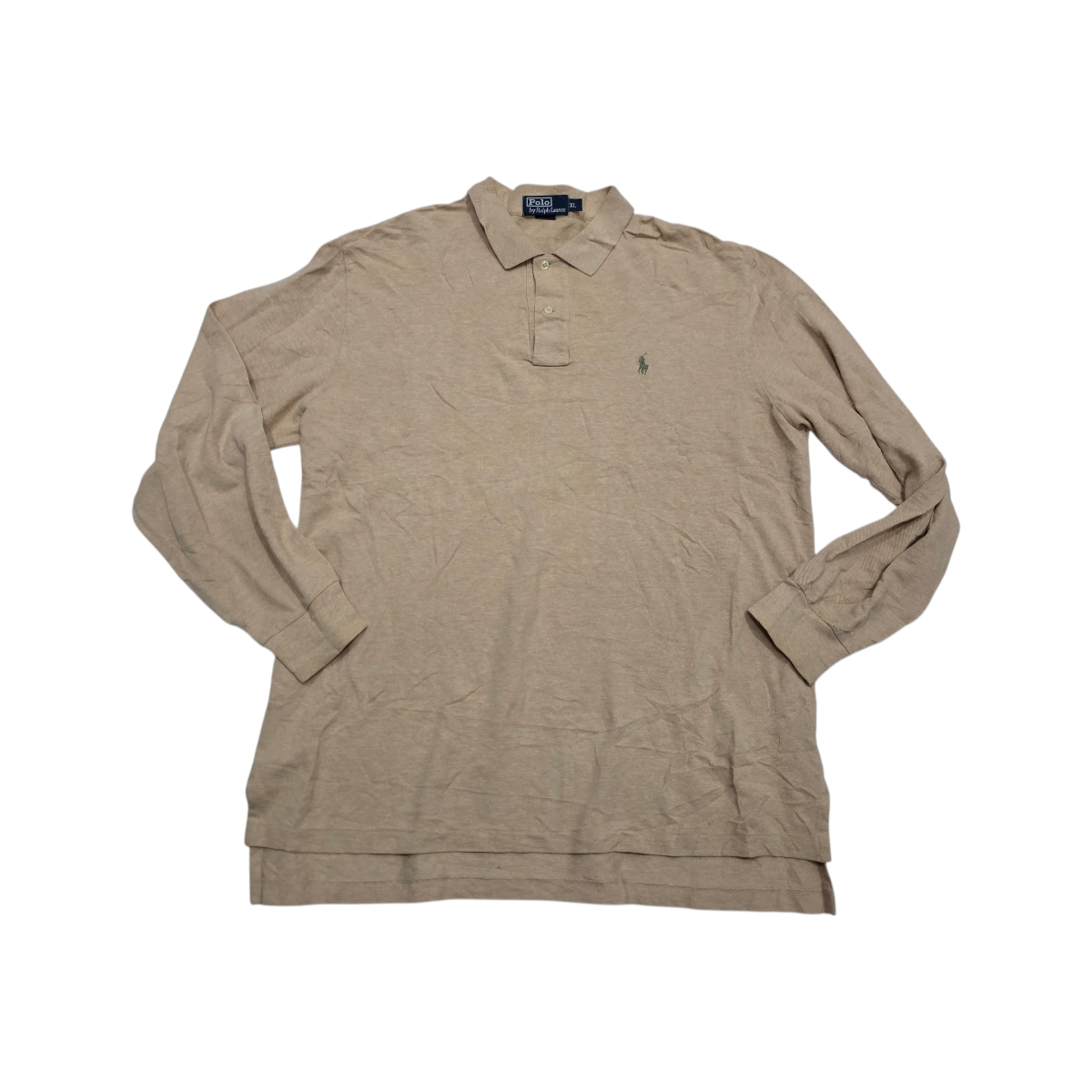 Playera Polo Ralph Lauren Xgrande Xl Cafe Manga Larga