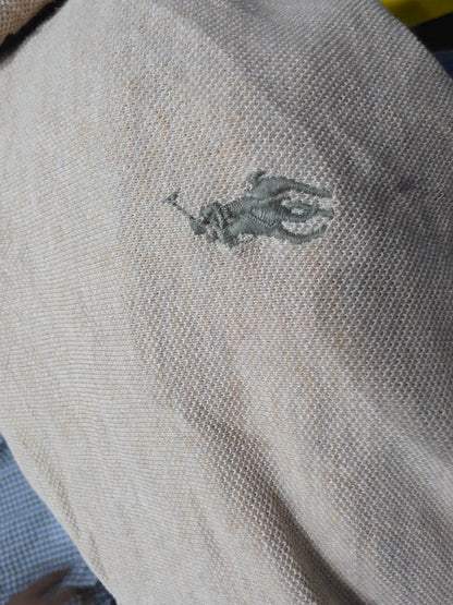Playera Polo Ralph Lauren Xgrande Xl Cafe Manga Larga