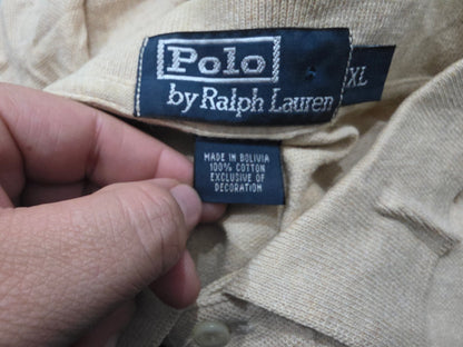 Playera Polo Ralph Lauren Xgrande Xl Cafe Manga Larga