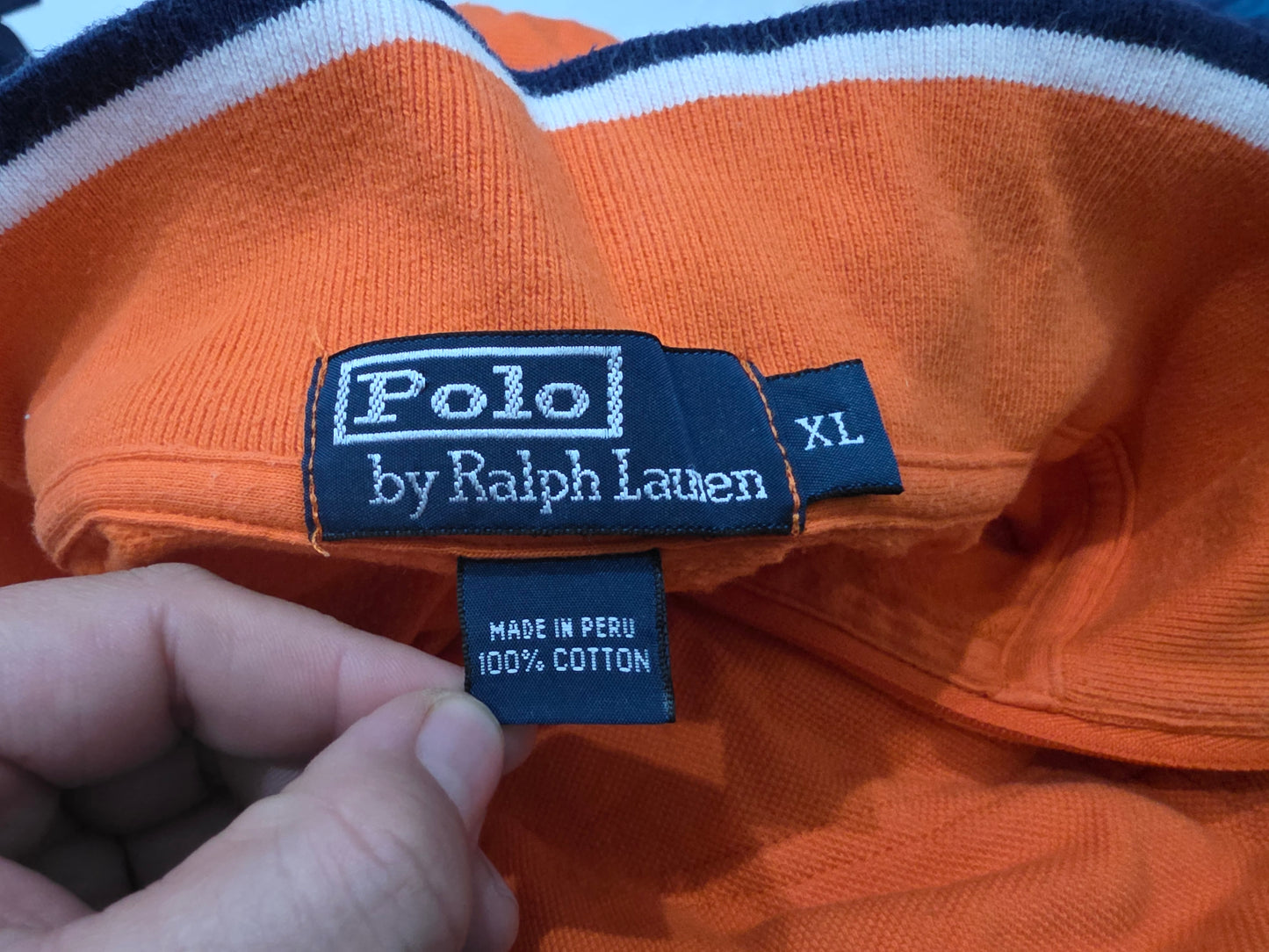 Sueter Ralph Lauren Xgrande Xl Naranja Pony Azul