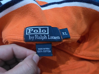 Sueter Ralph Lauren Xgrande Xl Naranja Pony Azul