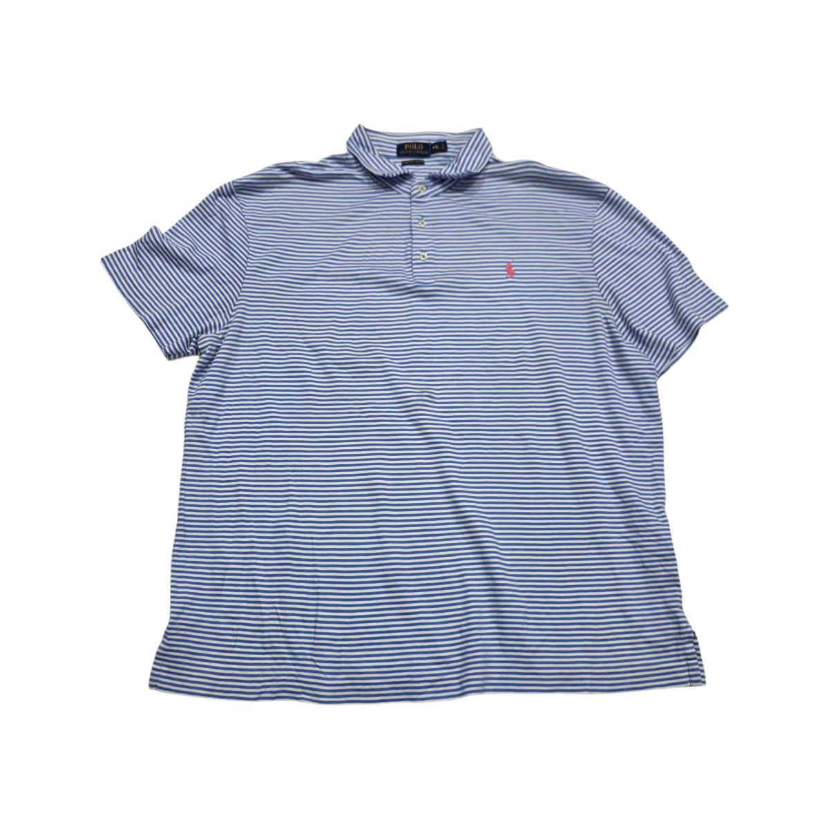 Playera Polo Ralph Lauren 2xl Algodon Pima Lineas Azul Claro
