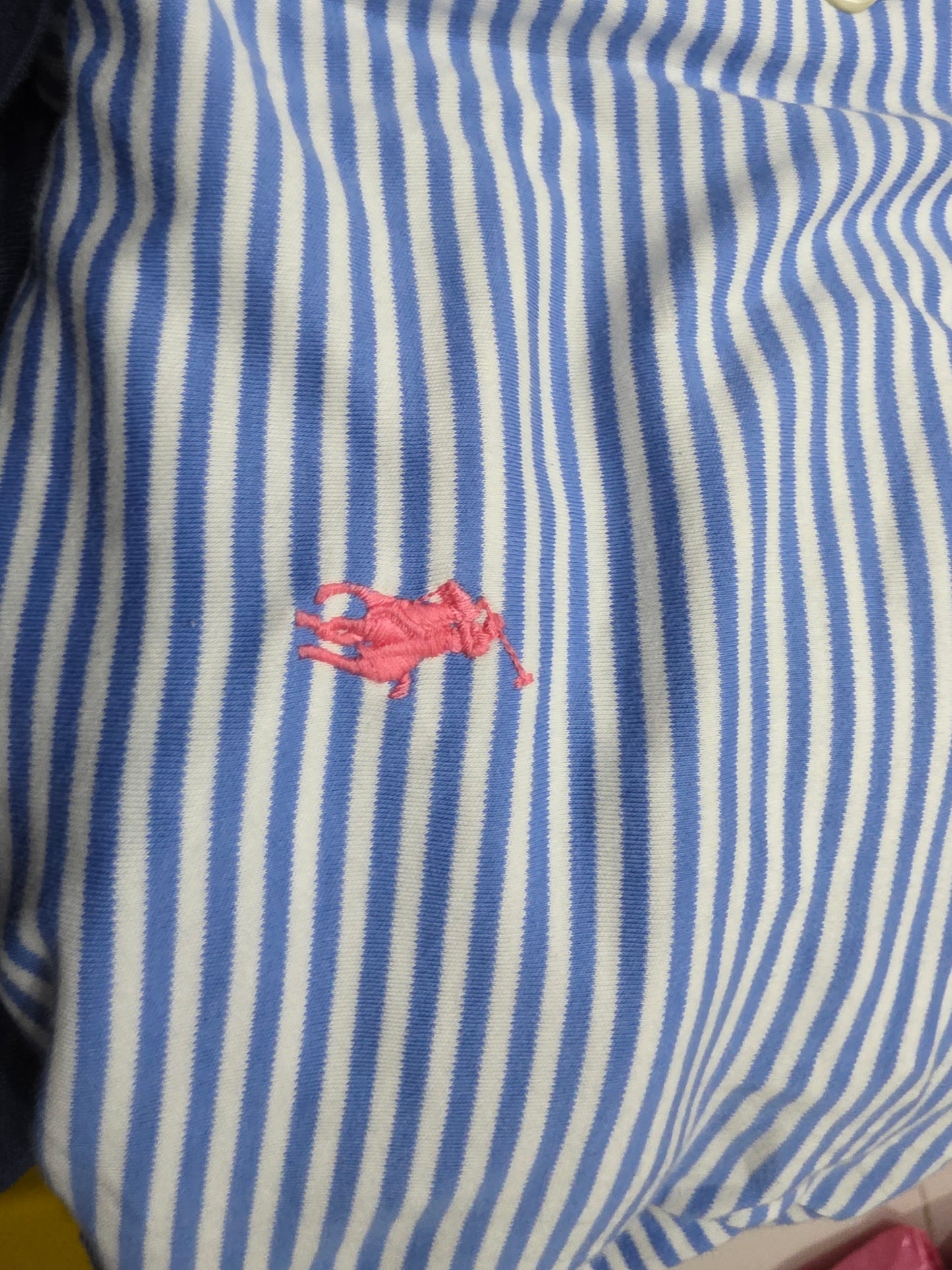Playera Polo Ralph Lauren 2xl Algodon Pima Lineas Azul Claro