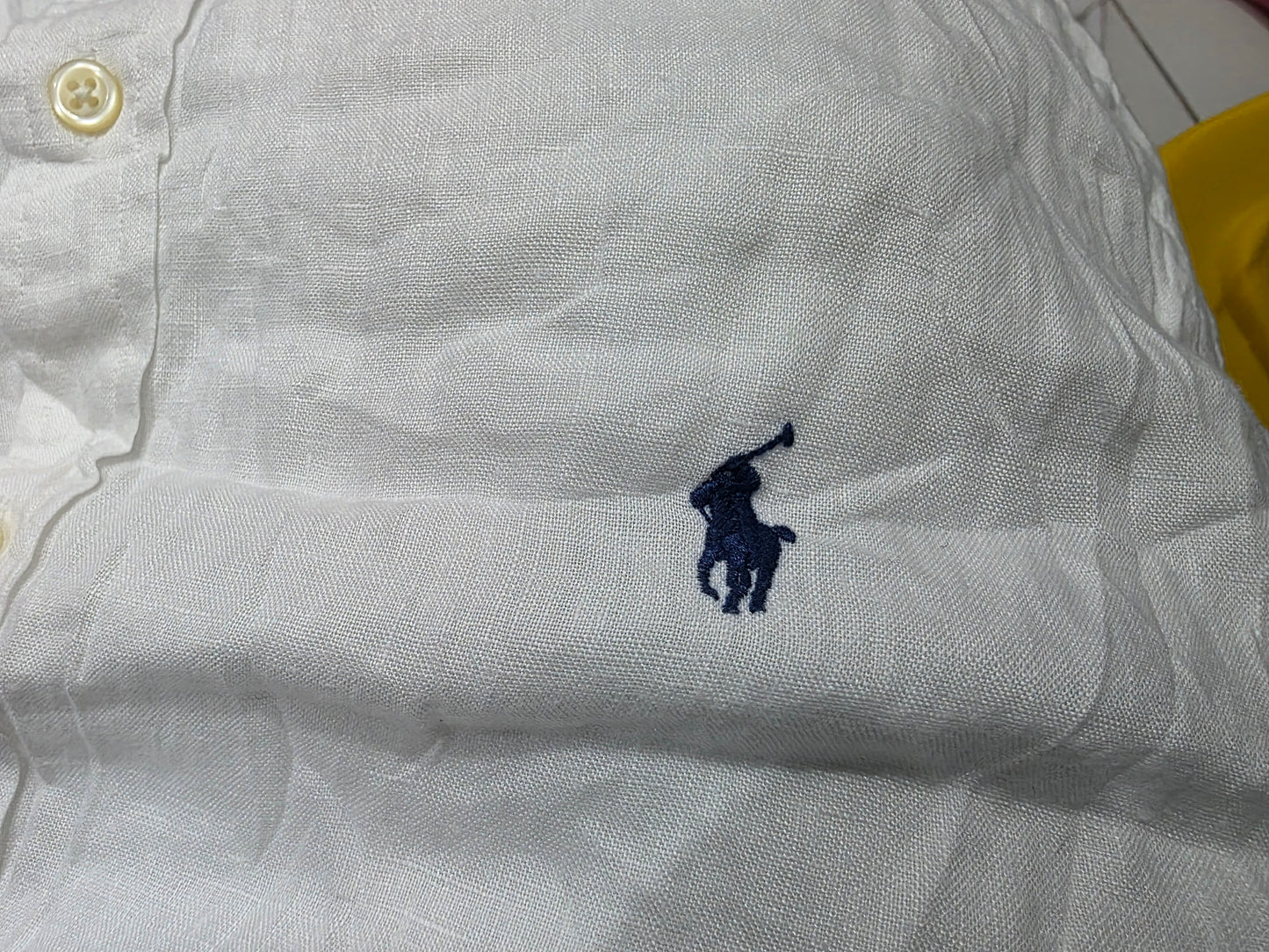 Camisa Manga Corta Ralph Lauren Mediana Classic Fit Blanca