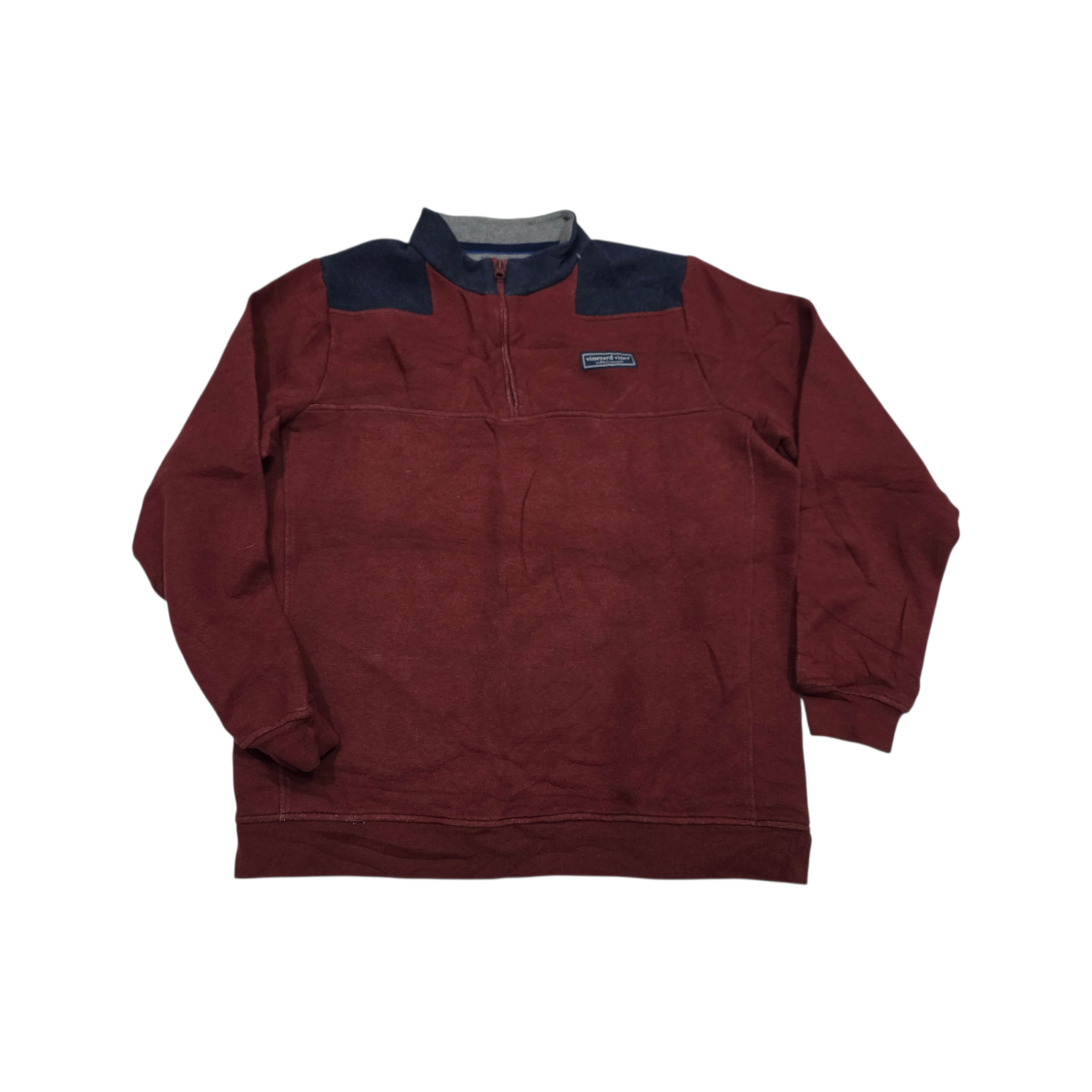 Sudadera Vineyard Vines Mediana Vino Shep Short Cierre Corto