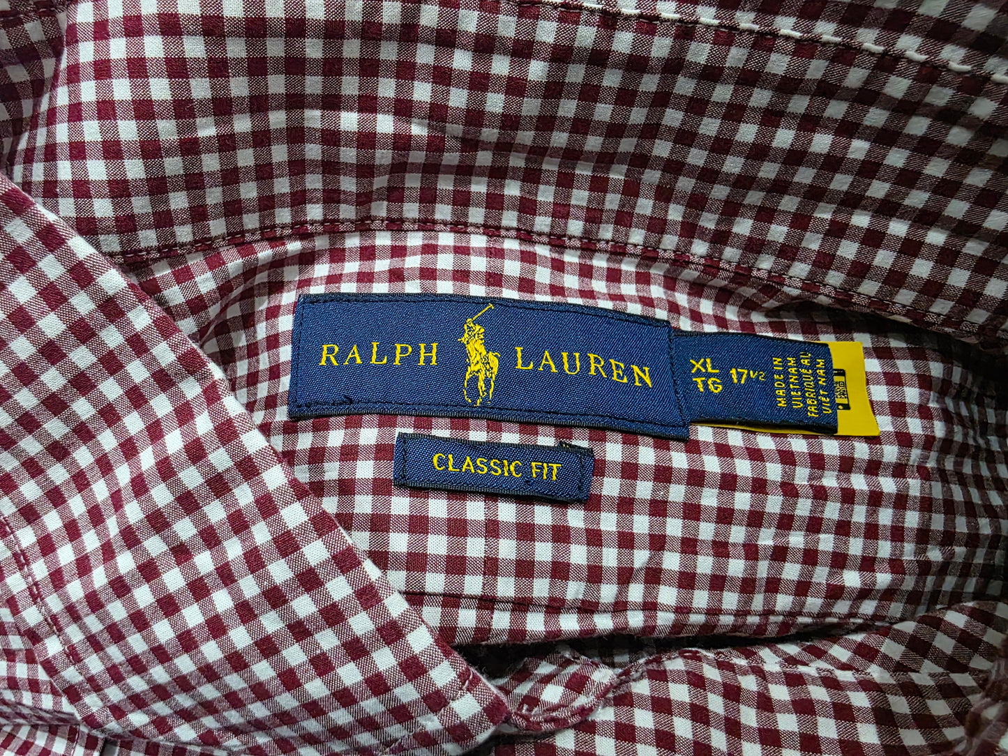 Camisa Ralph Lauren Xgrande 17 1/2 Classic Fit Cuadro Rojo