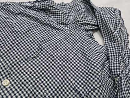 Camisa Banana Republic Oxford Untucked Cuadro Azul Chico S