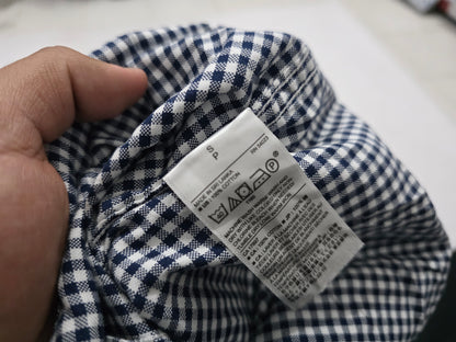 Camisa Banana Republic Oxford Untucked Cuadro Azul Chico S