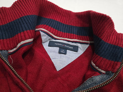 Sueter Tommy Hilfiger Grande L Rojo Cierre Corto