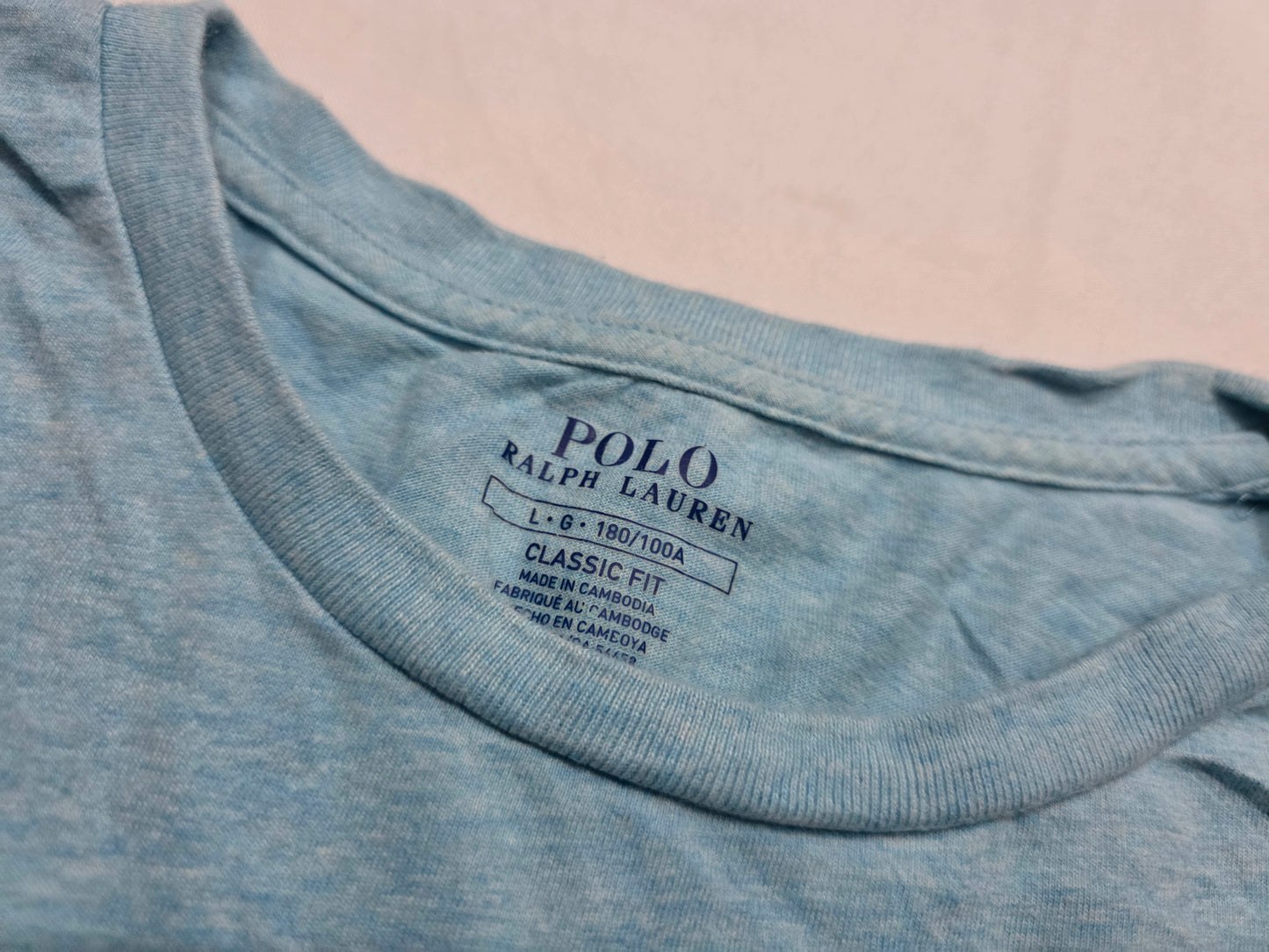 Playera Ralph Lauren Grande L Classic Fit Azul Claro