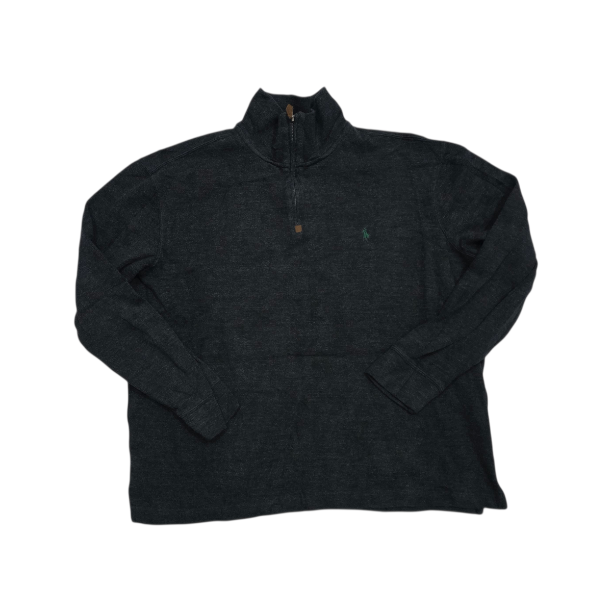 Sueter Ralph Lauren Grande L Gris Pony Verde