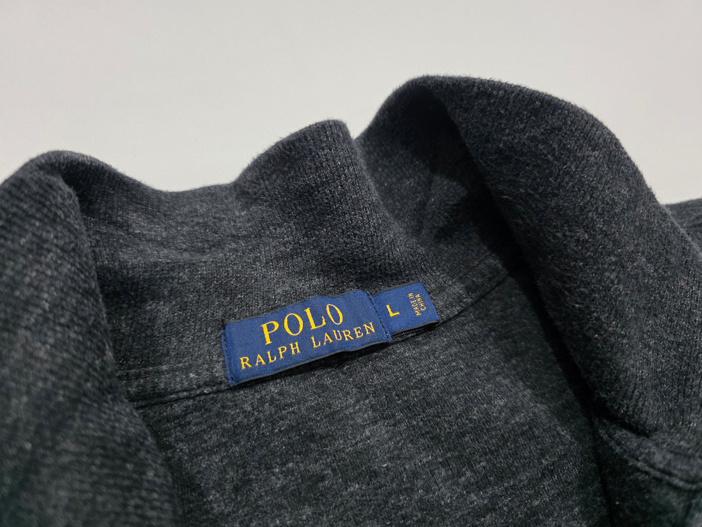 Sueter Ralph Lauren Grande L Gris Pony Verde