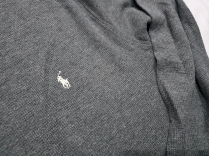 Playera Manga Larga Ralph Lauren Xgrande Xl Gris Pony Blanco