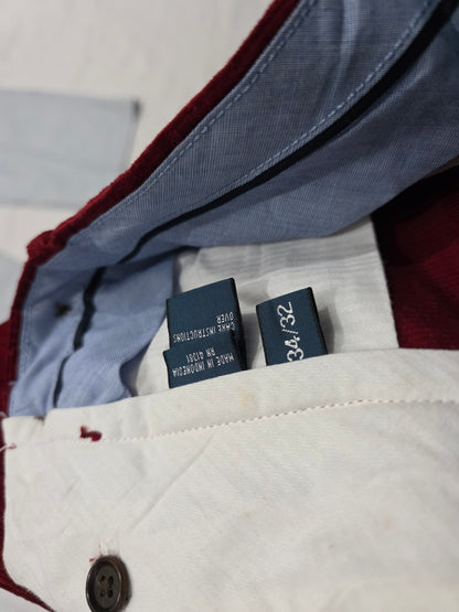 Pantalon Ralph Lauren 34x32 Classic Fit Pana Vino