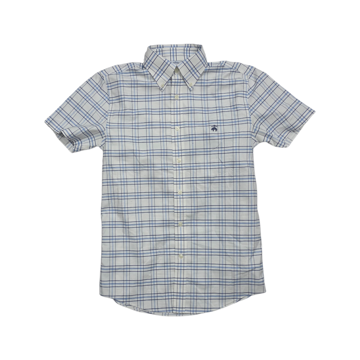 Camisa Manga Corta Brooks Brothers Xchico Xs Blanca Cuadros