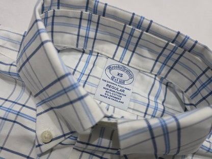 Camisa Manga Corta Brooks Brothers Xchico Xs Blanca Cuadros