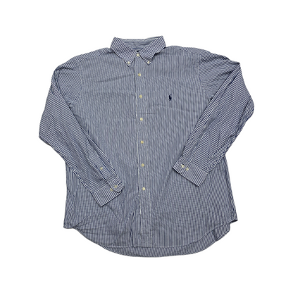 Camisa Ralph Lauren Xgrande 17 1/2 Classic Fit Azul Lineas