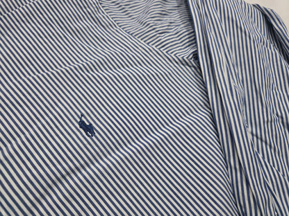 Camisa Ralph Lauren Xgrande 17 1/2 Classic Fit Azul Lineas