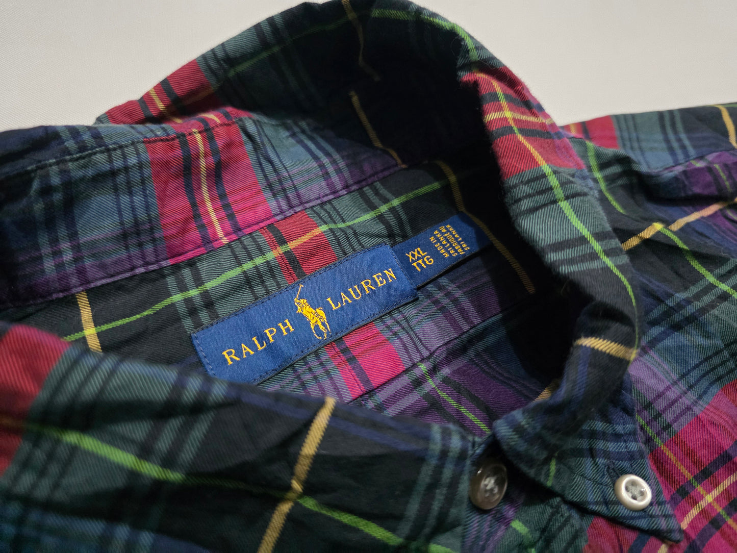 Camisa Ralph Lauren 2xl Cuadro Verde Y Rojo