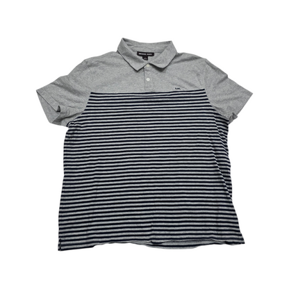 Playera Polo Michael Kors Grande L Gris Lineas Negras
