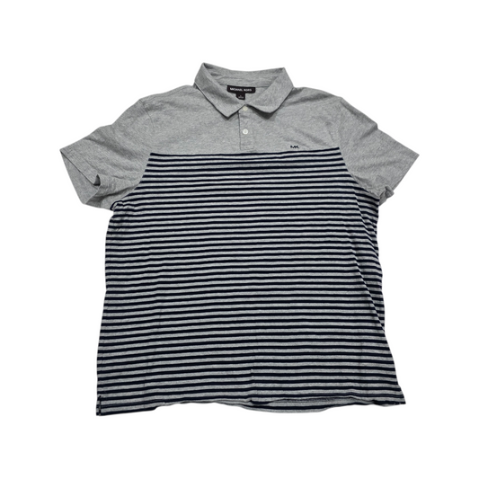 Playera Polo Michael Kors Grande L Gris Lineas Negras
