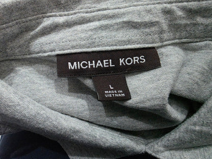 Playera Polo Michael Kors Grande L Gris Lineas Negras