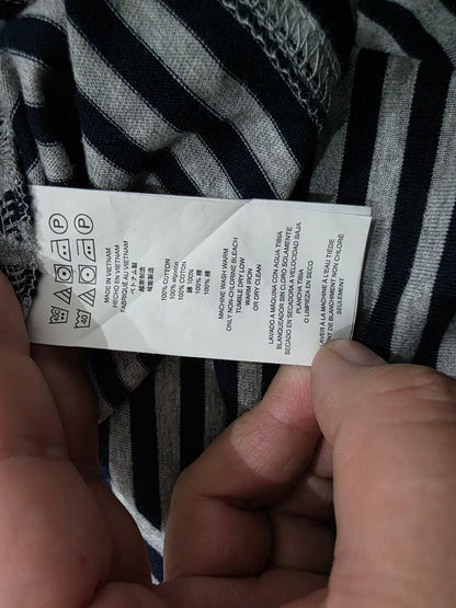 Playera Polo Michael Kors Grande L Gris Lineas Negras