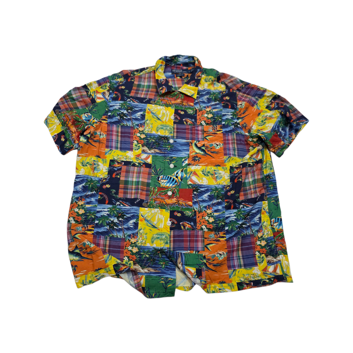 Camisa Ralph Lauren Grande Classic Fit Cuadro Colores Peces