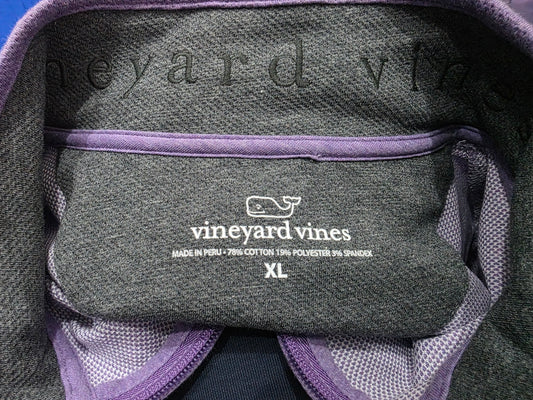 Sudadera Vineyard Vines Xgrande Xl Morado Cierre Corto