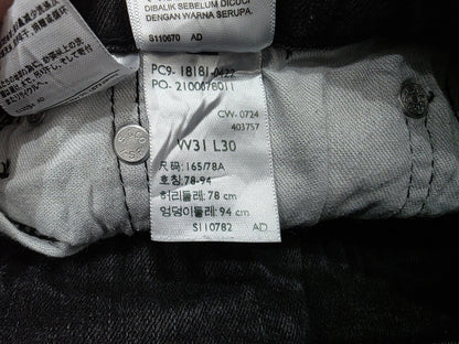 Pantalon 541 31x30 Recto Negro Deslavado